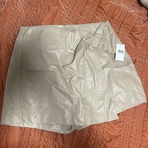Flying Tomato Faux Leather Skort
